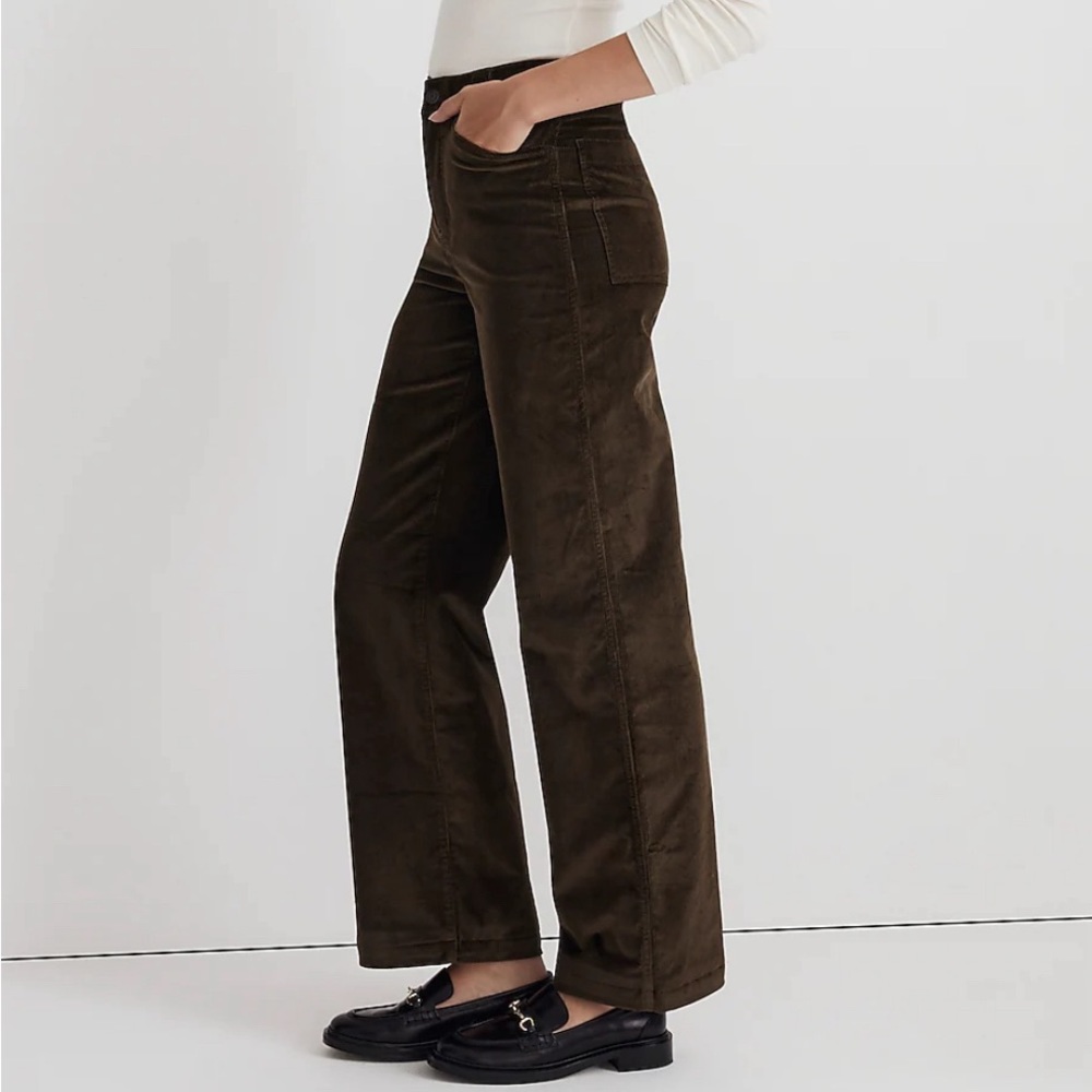 Madewell Dark Green Emmett Wide Leg Corduroy pants-size 29T-NWT